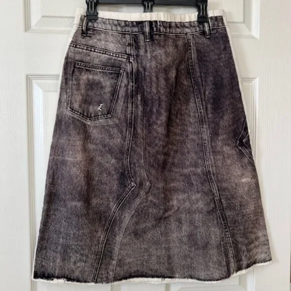 TORY BURCH Overprinted Deconstructed Denim Skirt (NWT) - Picture 2 of 7